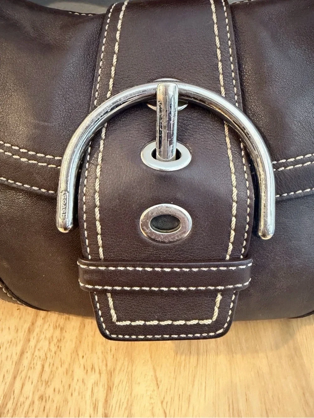 Vintage Coach Brown Soho Hobo Shoulder Bag Purse & Wallet Y2K Buckle 10316 - Picture 3 of 16